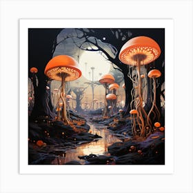 Mushroom Forest 1 Art Print