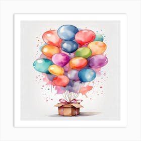 Birthday Balloons Art Print