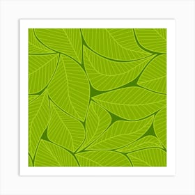 Pattern Leaves Walnut Nature Art Print