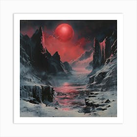 Red Moon In The Sky, Impressionism And Surrealism Art Print