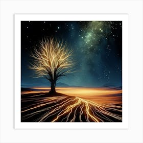 Tree of lights Art Print