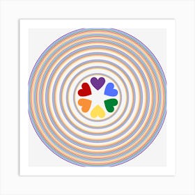 Hearts Rainbow Equality Art Print