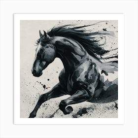 Black Horse Art Print