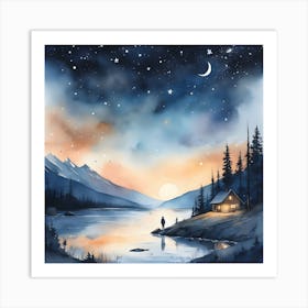 Night In The Mountains Art Print