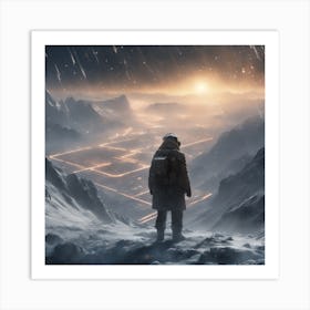 Man Standing On A Mountain Art Print