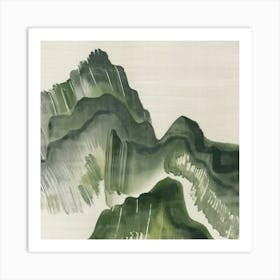 Japanese Watercolour Of Mount Ontake 3 Art Print