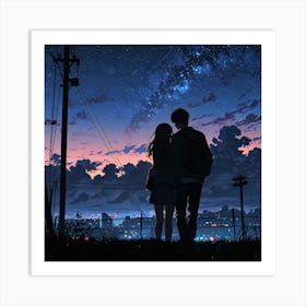 An Anime Couple Wall Art Decoration Art Print