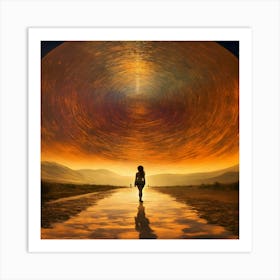 Man Walking In The Desert Art Print