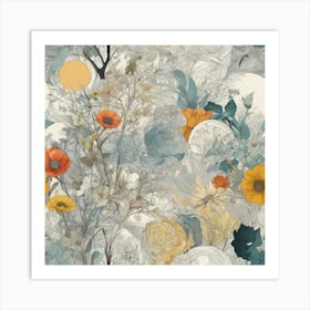 Flowers In The Garden Art Print Art Print