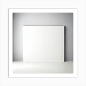 Mock Up Blank Canvas White Pristine Pure Wall Mounted Empty Unmarked Minimalist Space P (1) Art Print