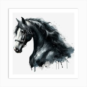 Black Horse Art Print