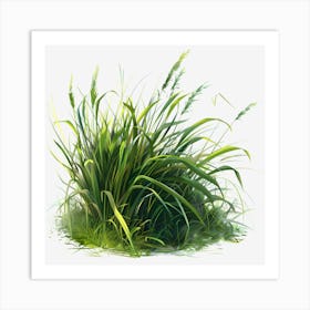 Watercolor-Spring-Grass-Clipart.17 Art Print