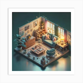 Isometric Art, house deream 3d 9 Art Print