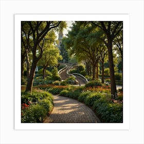 Pathway In The Park Art Print