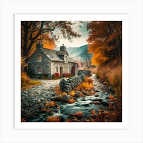 Autumn Cottage 1 Art Print