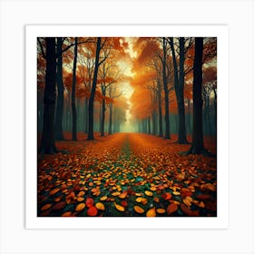 Leonardo Lightning Autumn Psicodelia Art 1 Art Print