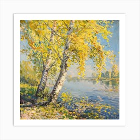 Birch Trees By The River 3 Art Print