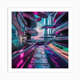 Innovative Mixed Media Style Digital Art Combining 3d, Glitch Art, And Photography 3 Art Print