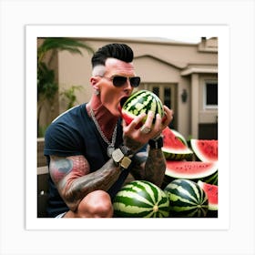 Vanilla Ice Watermelon Man Art Print