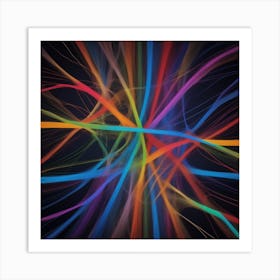 Abstract Colorful Lines 4 Art Print