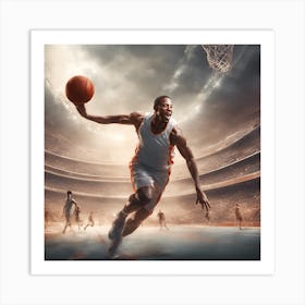 Basketball Player In Action Art Print