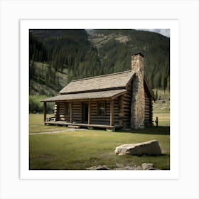 Cabin In The Mountains 1 Art Print