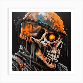 Splatter Skull Art Print