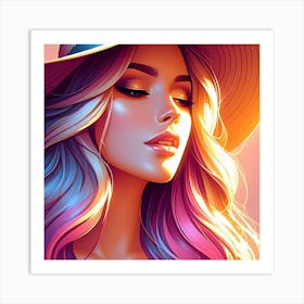 Portrait Of A Woman In A Hat 10 Art Print