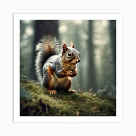 Squirrel In The Forest 232 Art Print