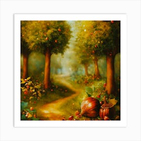 Autumn In The Forest Nutmeg Wall Art Art Print