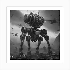 Robots And Helicopters Art Print