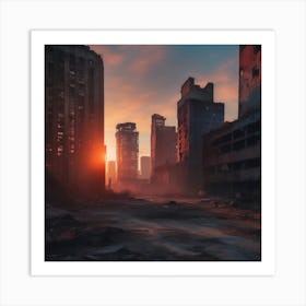 Sunset In The City Art Print