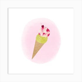 Ice Cream Square Art Print
