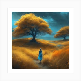 Girl In A Field 2 Art Print