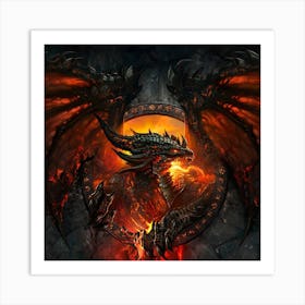 Dragon Fire Fantasy Art Art Print