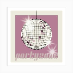 Celebrate The 80s Partyzone Pink Square Art Print