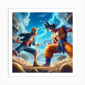 Dragon Ball Z vs One Piece 4 Art Print