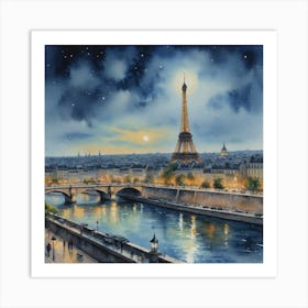 City of Lights Serenade Paris At Night Art Print