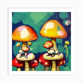 Mushrooms Art Print