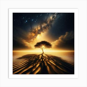 Tree In The Desert 4 Art Print