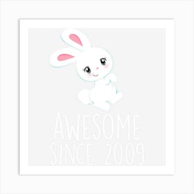 Bunny Lover Birthday Year Gift Awesome Since 2009 Cute Girls Art Print