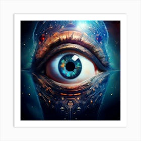 Firefly Eye, Pupil, Alien Head, Ufo, Staring, Surreal, Sci Fi, Extraterrestrial, Detailed, Imaginati (1) Art Print