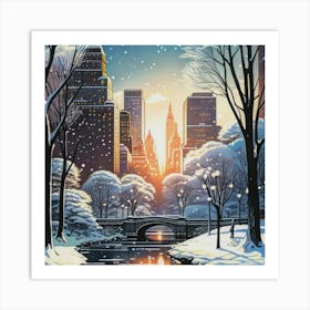 New York City In Winter Art Print