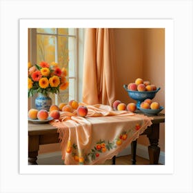 Peach Table Art Print