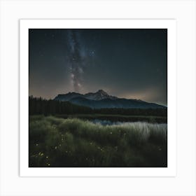 Milky Over Mountain Art Print