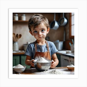 Little Boy In The Kitchen Art Print