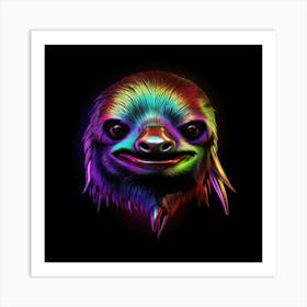 Rainbow Sloth 2 Art Print