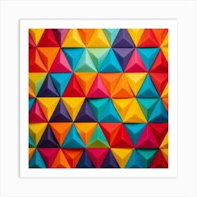 Colorful Triangles Background Art Print