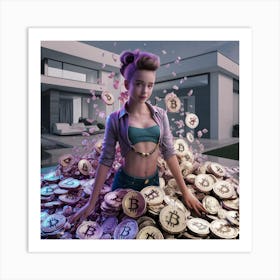 Bitcoin Girl 12 Art Print