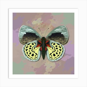 Mechanical Butterfly The Asterope Leprieuri Philotina On A Pink Background Art Print